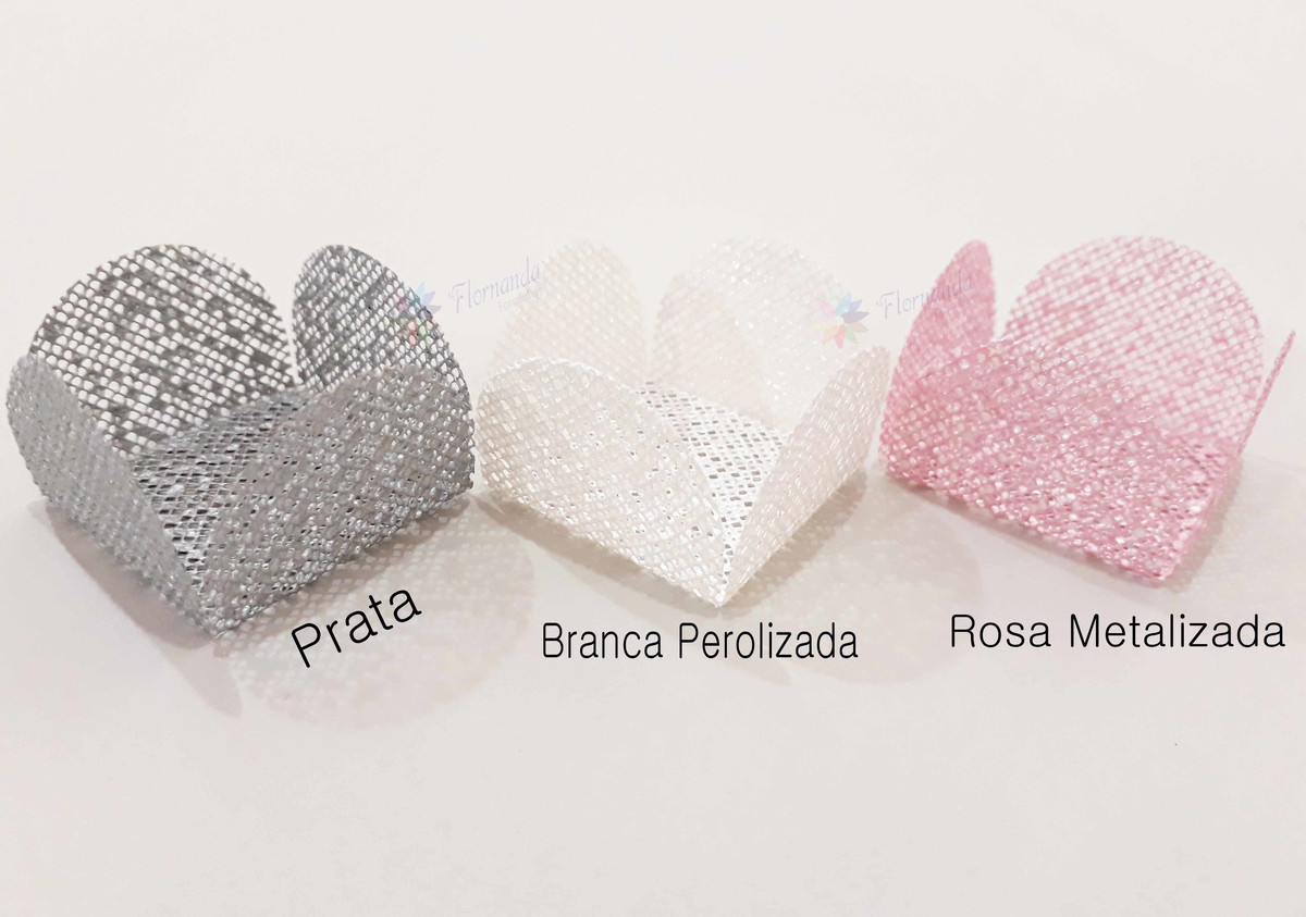 FORMA QUATRO PÉTALAS TELA PRATEADA - DaCidadeShop