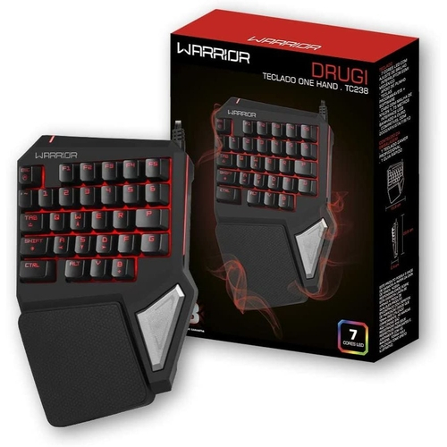 Teclado Semi Mecânico Gamer Warrior One Hand Drugi, LED - TC238 - DaCidadeShop
