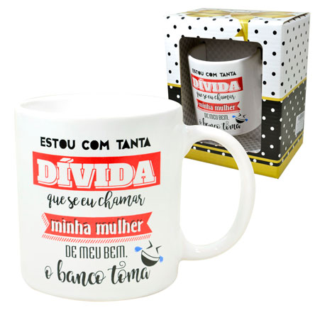 caneca cerâmica humor branca  - DaCidadeShop