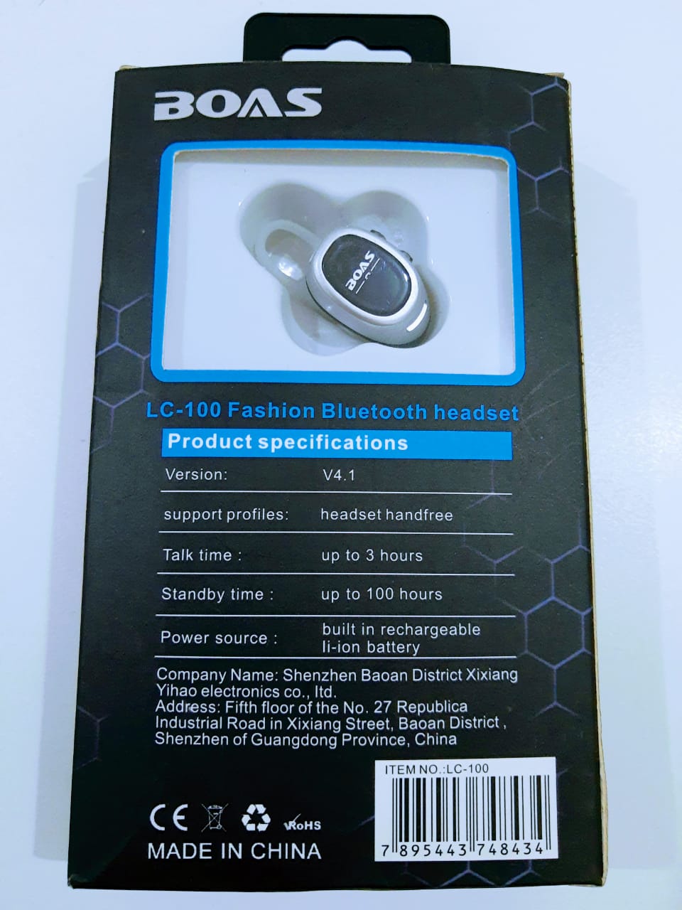 Headset Bluetooth LC-100 - DaCidadeShop