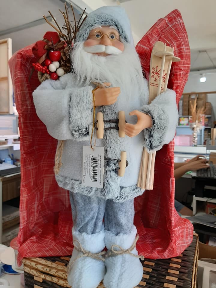 PAPAI NOEL EM PÉ LENHADOR br/cz 45 cm  - DaCidadeShop
