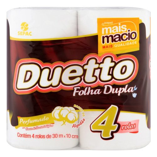 Papel higiênico folha Dupla Duetto - DaCidadeShop