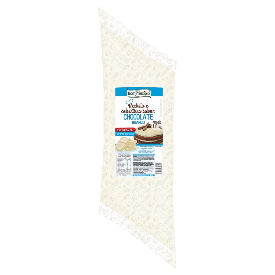 RECHEIO E COBERTURA CHOCOLATE BRANCO BOM PRINCÍPIO 1,01KG - DaCidadeShop