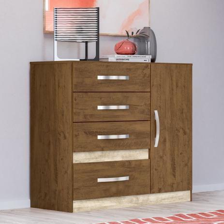 COMODA MOVAL – VENUS – 1 P. 4 GAVT. - FLEX – CASTANHO WOOD/AVELÃ - DaCidadeShop