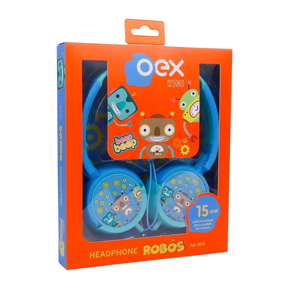 Fone de Ouvido Criança Headphone Infantil Robôs Oex  - DaCidadeShop