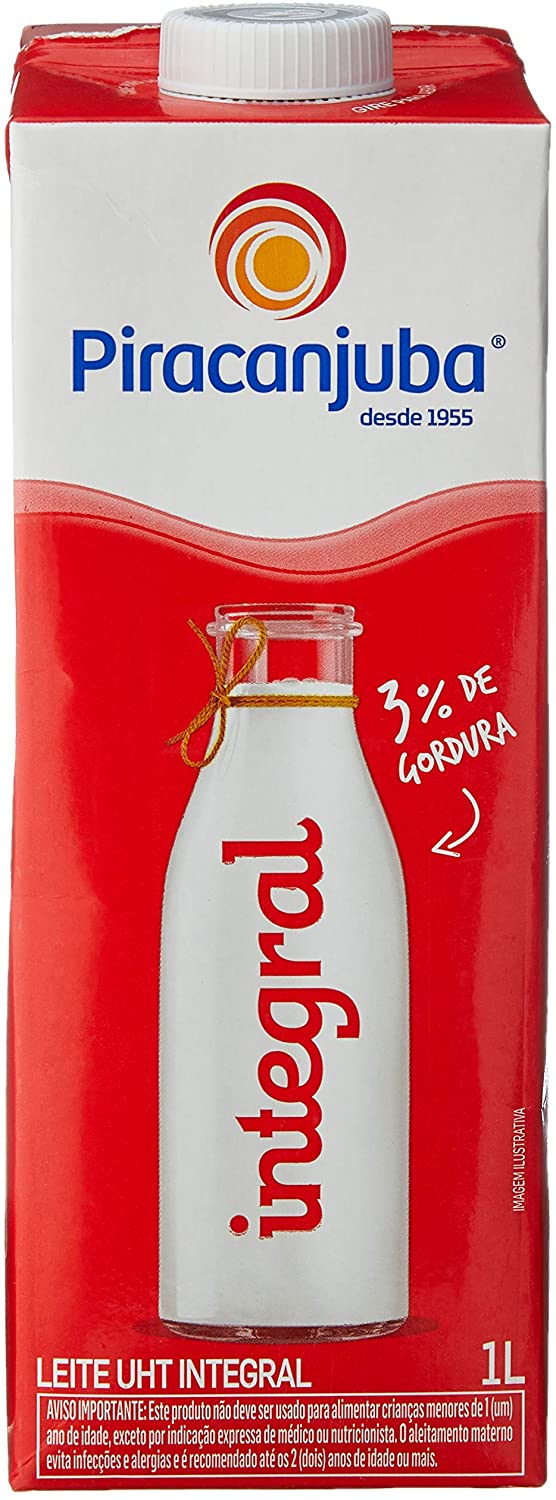Leite Piracanjuba Integral 1 Lt - DaCidadeShop
