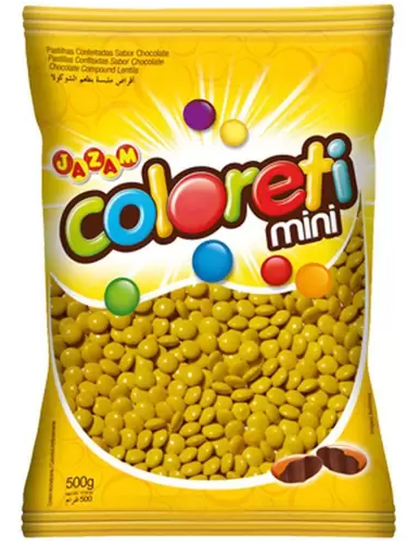 CONFEITO PASTILHA AMARELO COLORETI 500G - DaCidadeShop