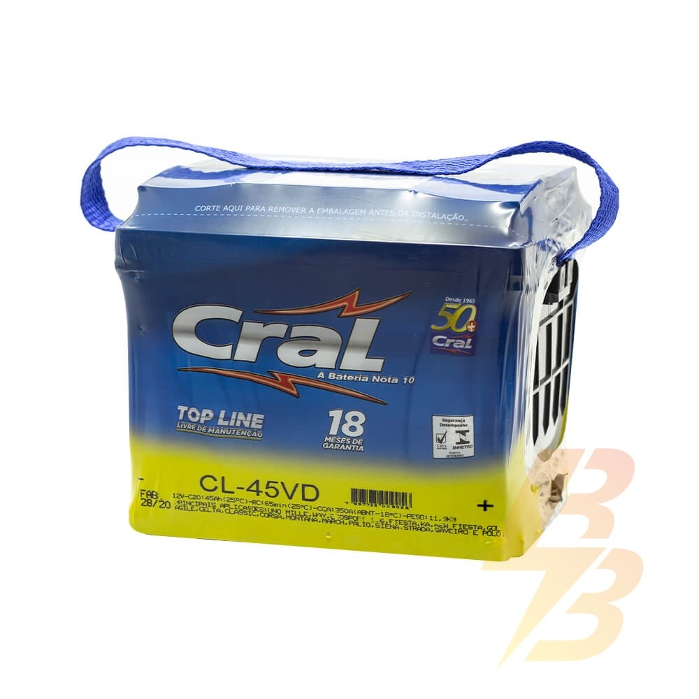 Bateria Cral 45 amperes - DaCidadeShop