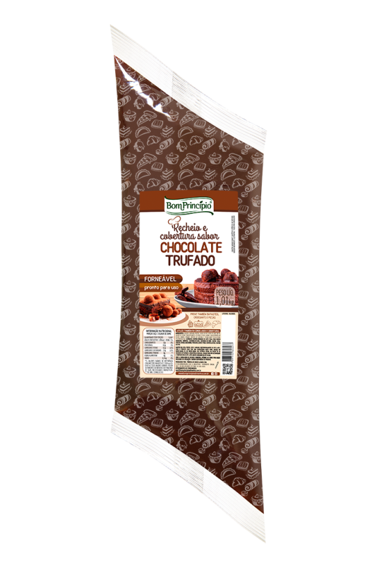 RECHEIO E COBERTURA CHOCOLATE TRUFADO BOM PRINCÍPIO 1,01KG - DaCidadeShop