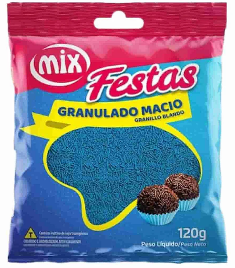 GRANULADO AZUL MIX FESTAS 120G - DaCidadeShop