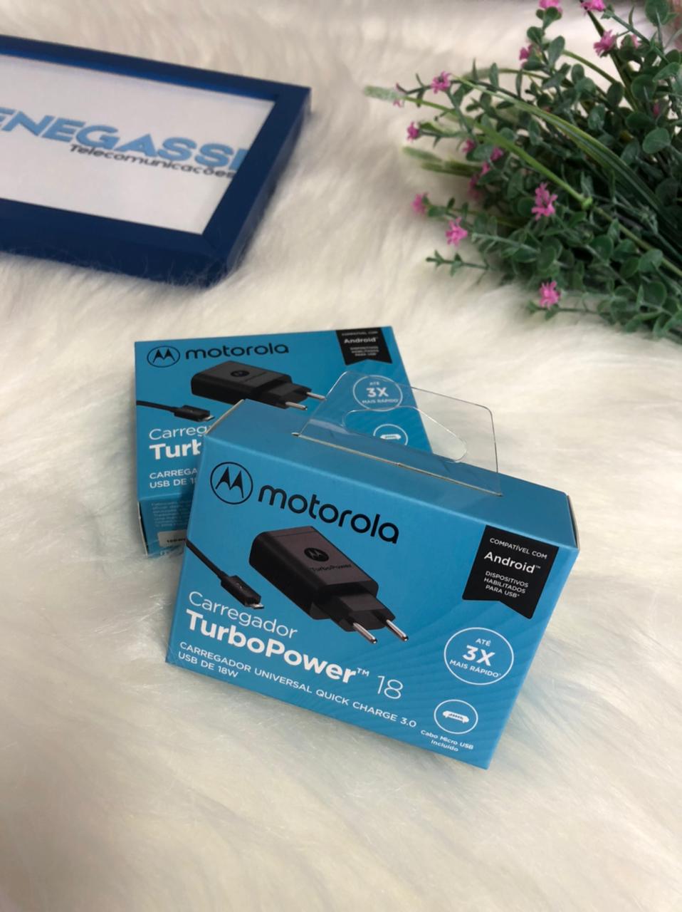 CARREGADOR TURBOPOWER MOTOROLA USB DE 18W - DaCidadeShop