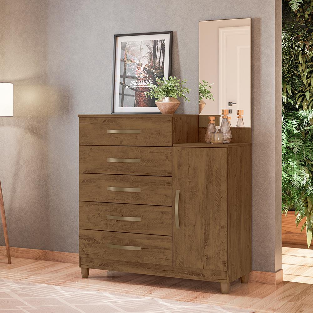 COMODA MOVAL- LISBOA - 1 P .5 GAVT. C/ESP – CASTANHO WOOD. - DaCidadeShop