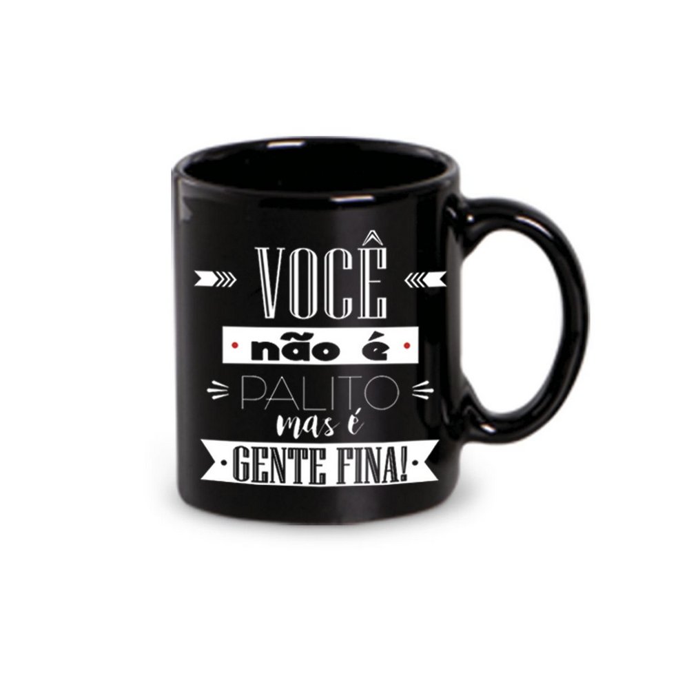 caneca cerâmica humor preta  - DaCidadeShop