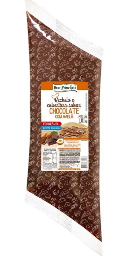 RECHEIO E COBERTURA CHOCOLATE COM AVELÃ BOM PRINCÍPIO 1,01KG - DaCidadeShop