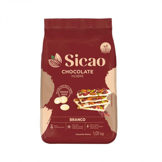 CHOCOLATE BRANCO EM GOTAS SICAO 1,01KG - DaCidadeShop