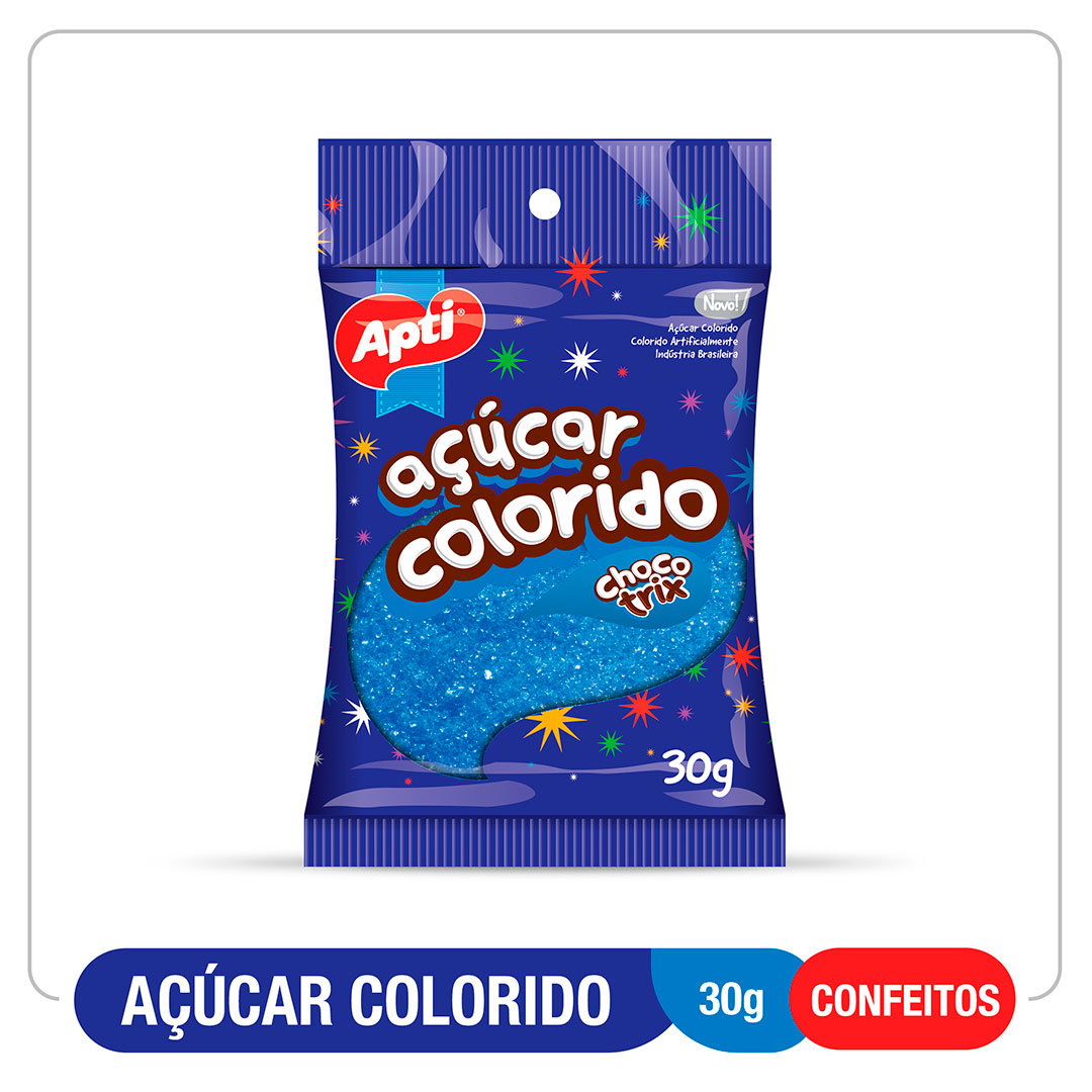 Açucar colorido 30 gramas Apti - DaCidadeShop