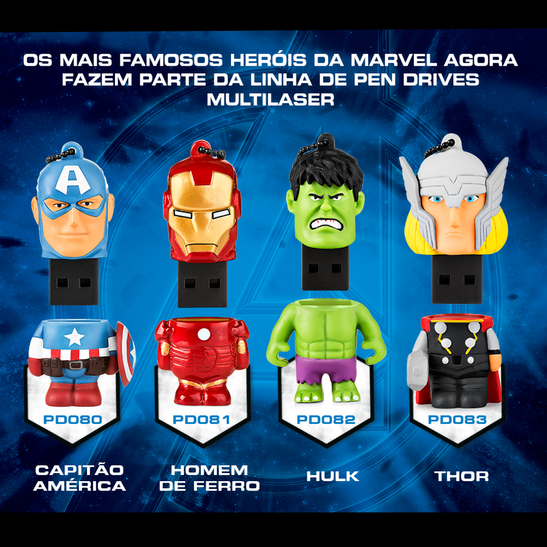 marvel avengers multilaser 8gb pen drive - DaCidadeShop