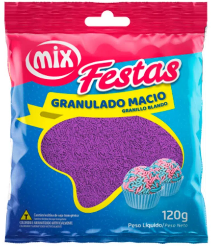 GRANULADO MACIO ROXO MIX FESTAS 120G - DaCidadeShop