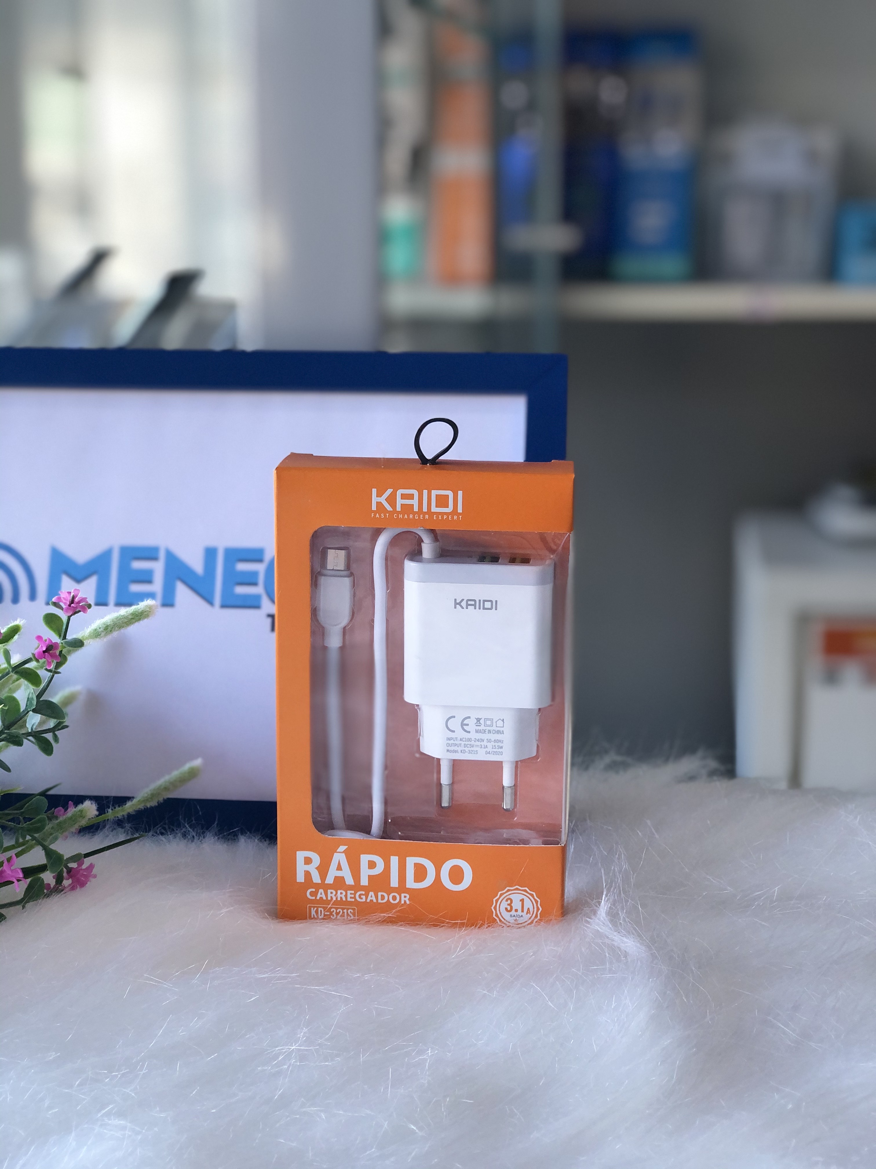Carregador de Parede Rápido Kaidi 2 USB KD-321S 3.1A Cabo V8 - DaCidadeShop