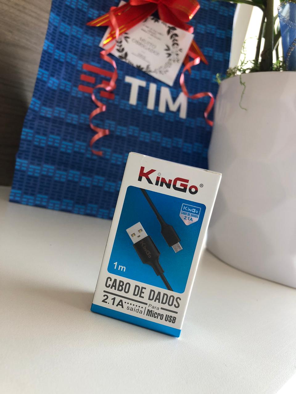 CABO DE DADOS KINGO USB 2.1A 1 METRO - V8 - TYPO C - IPHONE - DaCidadeShop