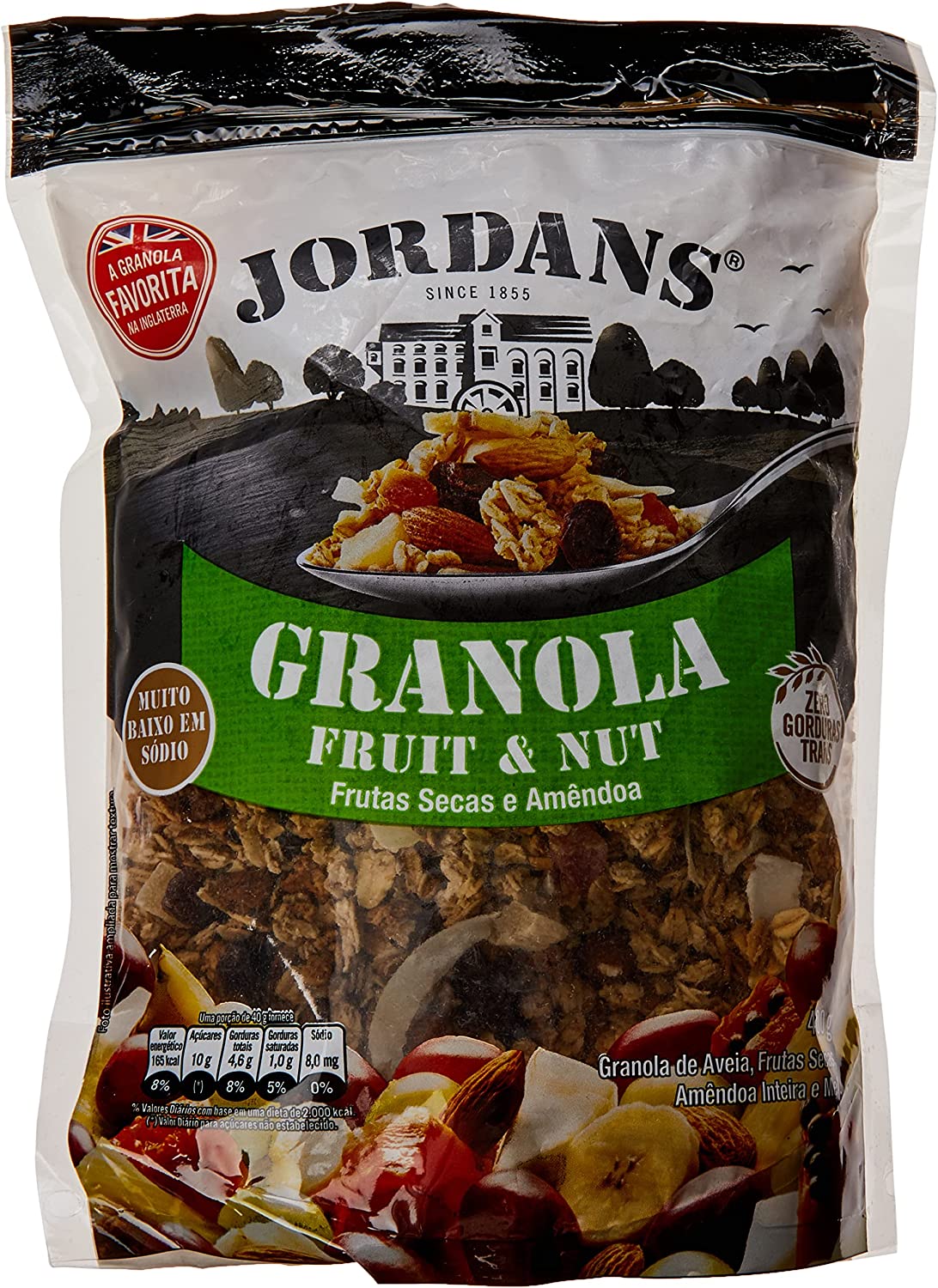 GRANOLA JORDANS FRUTAS SECAS E AMÊNDOA 400G - DaCidadeShop