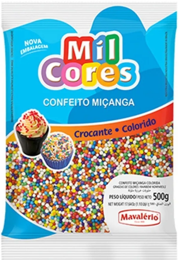CONFEITO MIÇANGA COLORIDO MAVALÉRIO 500G - DaCidadeShop