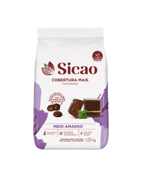 COBERTURA CHOCOLATE MEIO AMARGO EM GOTAS MAVALÉRIO 1,01KG - DaCidadeShop