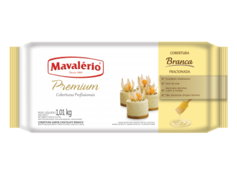 COBERTURA CHOCOLATE BRANCO MAVALÉRIO 1,01KG - DaCidadeShop
