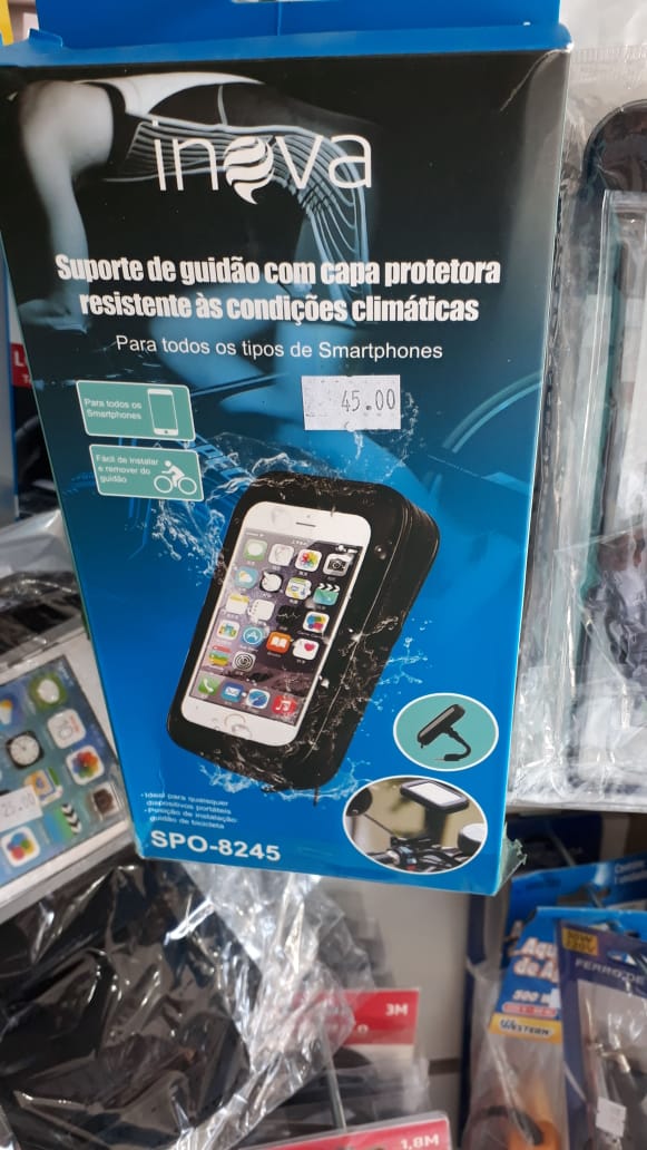 Suporte de Guidão com Capa Protetora para Smartphones - DaCidadeShop