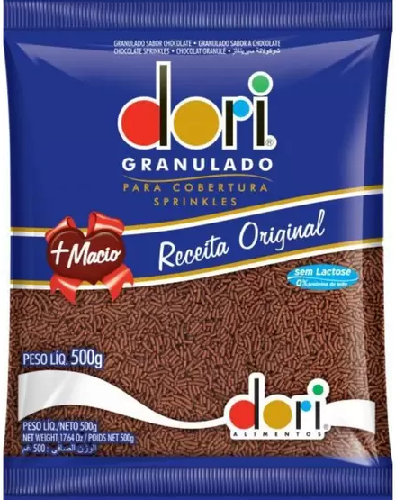 GRANULADO MAIS MACIO CHOCOLATE DORI 500G - DaCidadeShop