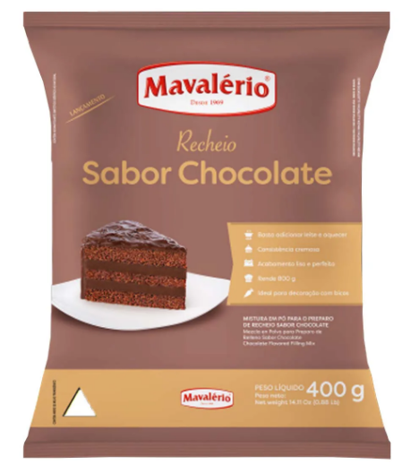 RECHEIO CHOCOLATE EM PÓ MAVALÉRIO 1,01kg - DaCidadeShop