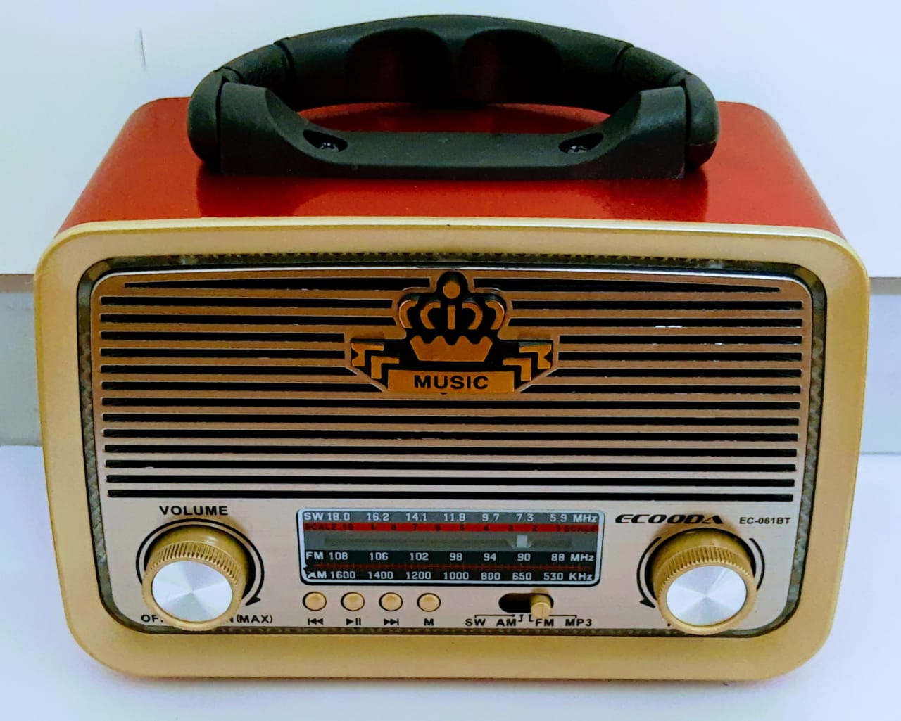 Rádio Retrô Ecooda BT/USB/SD/AUX/FM EC-061BT - DaCidadeShop