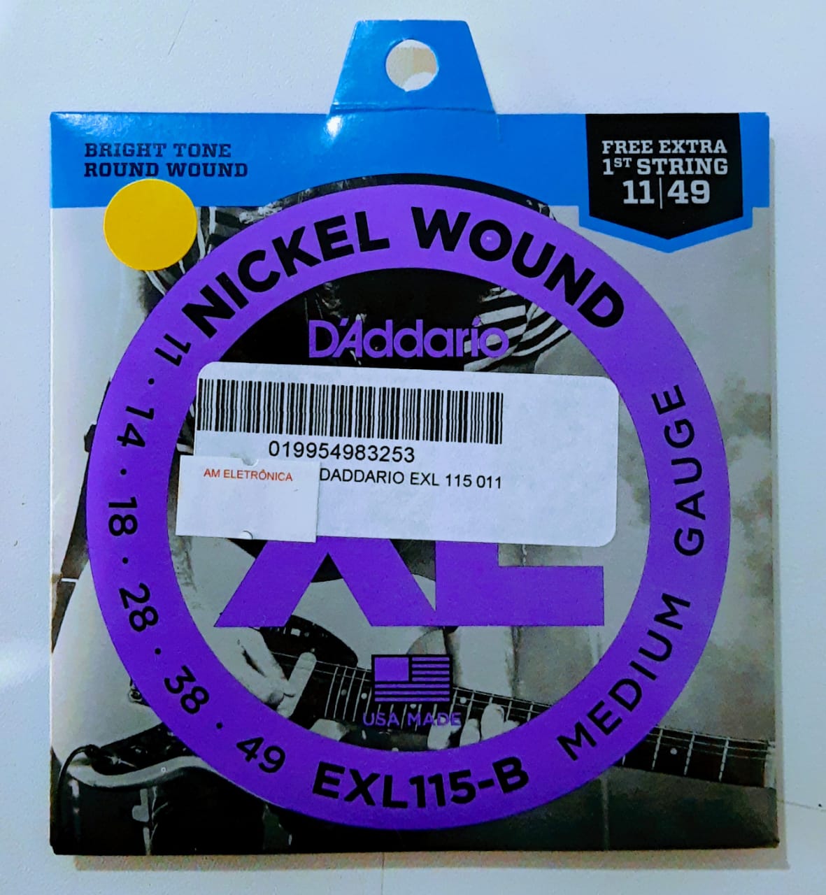D'Addario Nickel Wound EXL115-B Guitarra 11-49 - DaCidadeShop