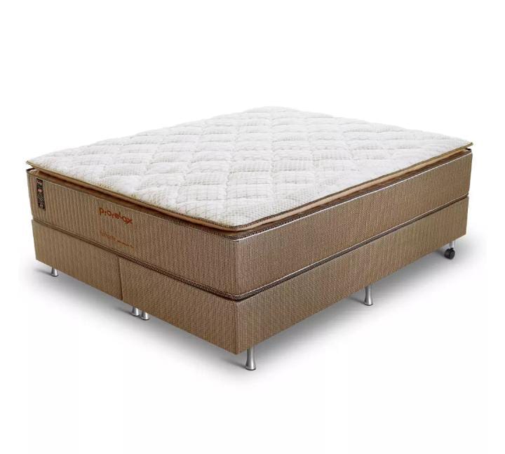 Cama Box Queen Size (box + Colchão) Brilhante Prorelax Molas Ensacadas Pillow Top na cor Marrom - DaCidadeShop