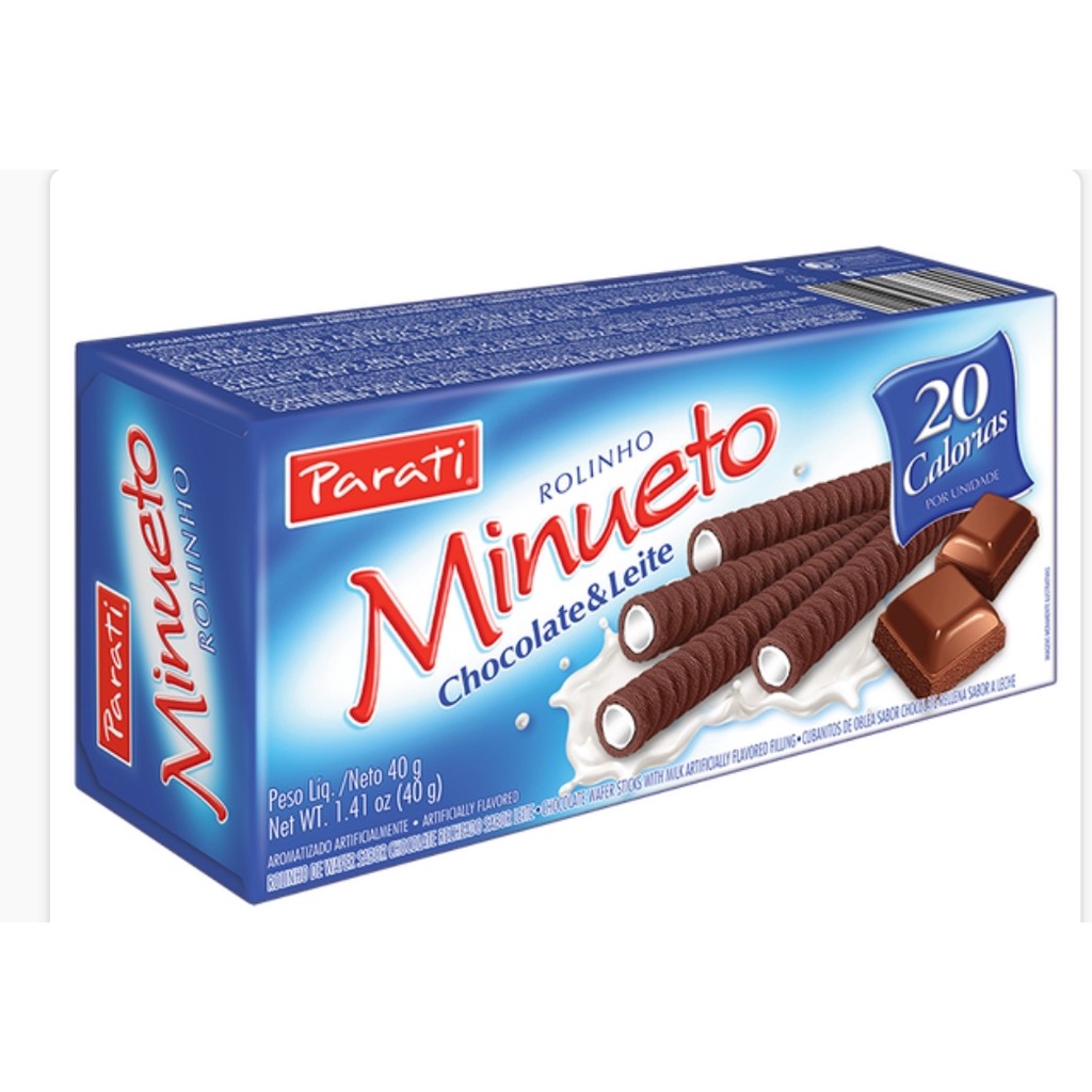 Rolinho Minueto chocolate ao leite Parati - DaCidadeShop