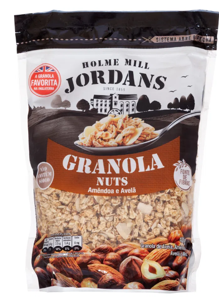 GRANOLA JORDANS AMENDOAS E AVELÃ 400G - DaCidadeShop