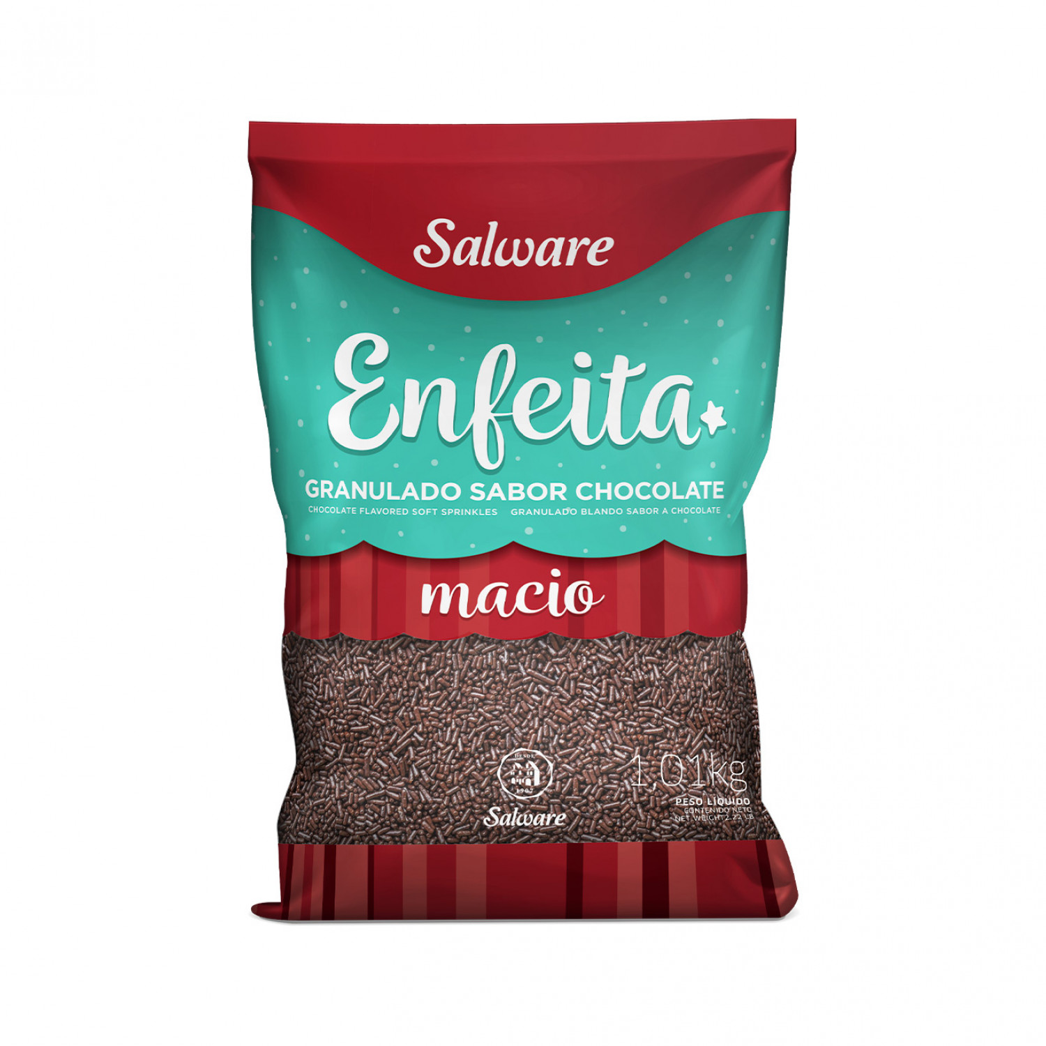 GRANULADO SABOR CHOCOLATE MACIO SALWARE 1,01KG  - DaCidadeShop