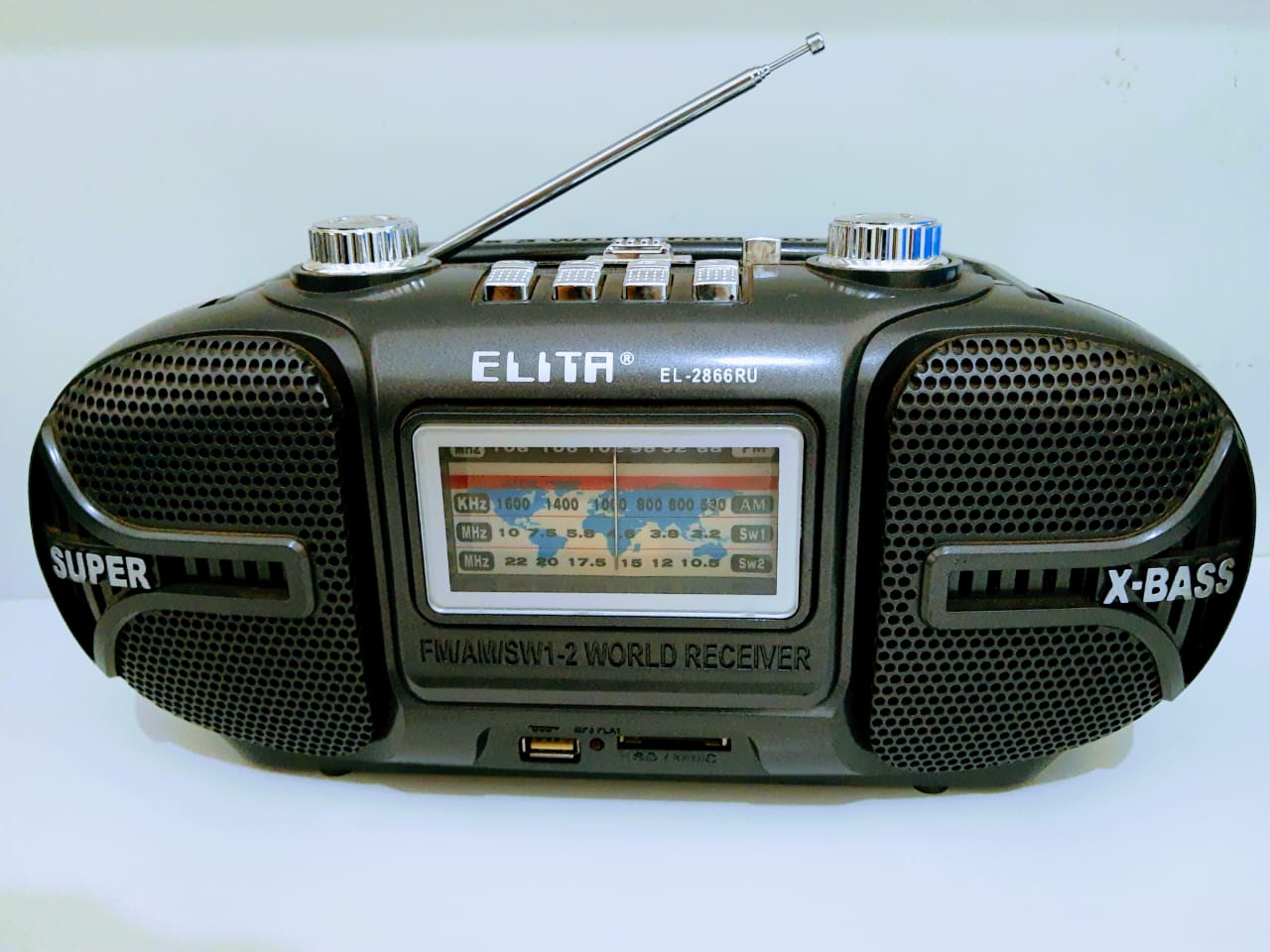 Rádio Portátil Elita EL-2866RU FM AM SW1 USB SD MMC - DaCidadeShop