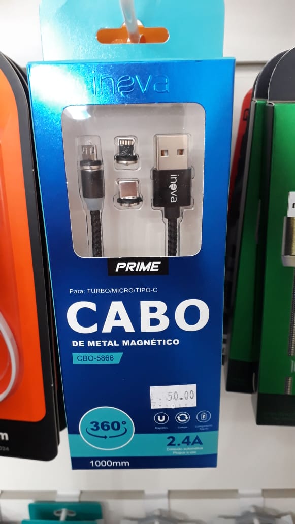 Cabo de Metal Magnético Prime 1M - DaCidadeShop