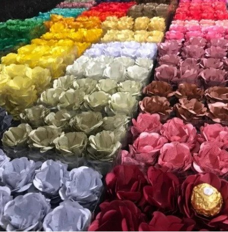 FORMAS DECORADAS FLORES COM 40 UNIDADES  - DaCidadeShop