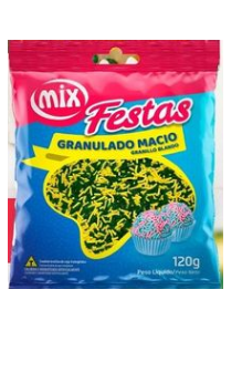GRANULADO MACIO VERDE E AMARELO MIX FESTAS 120G - DaCidadeShop