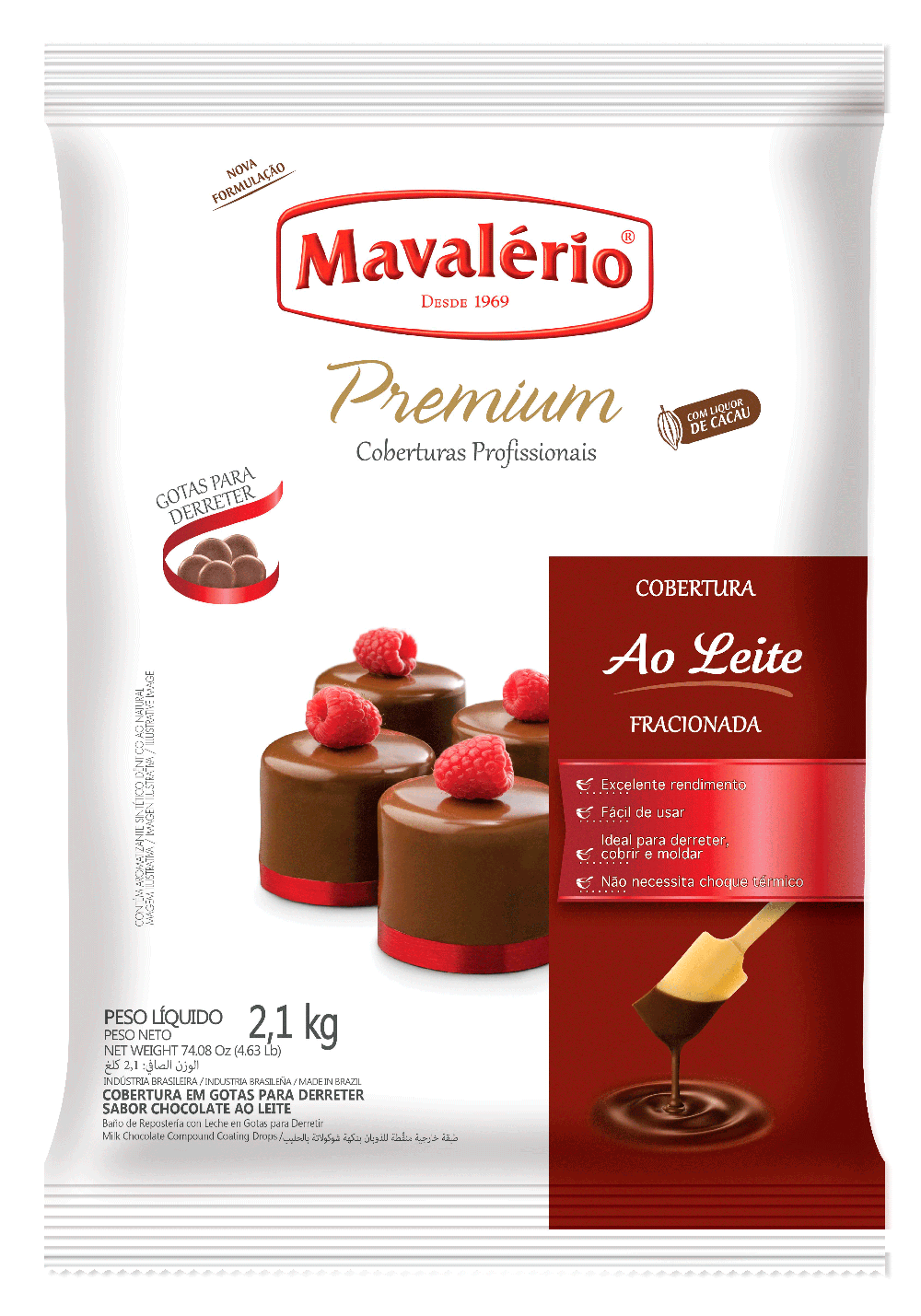 COBERTURA AO LEITE EM GOTAS MAVALÉRIO 1,01KG - DaCidadeShop