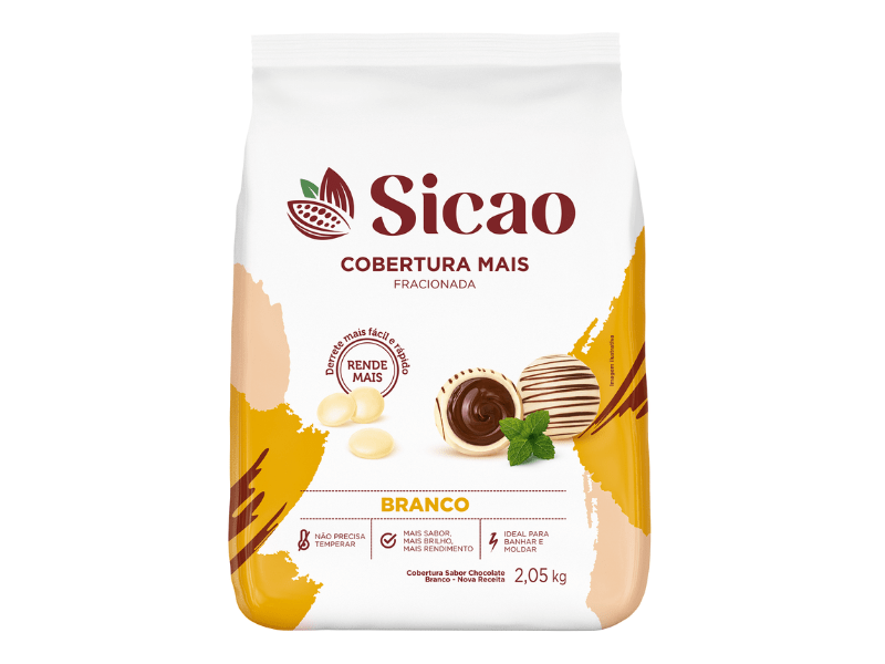 COBERTURA CHOCOLATE BRANCO EM GOTAS SICAO 2,05 KG - DaCidadeShop