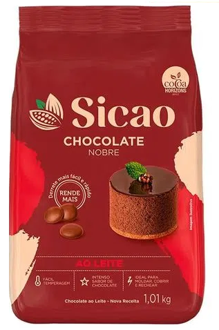 CHOCOLATE AO LEITE EM GOTAS SICAO 1,01KG - DaCidadeShop