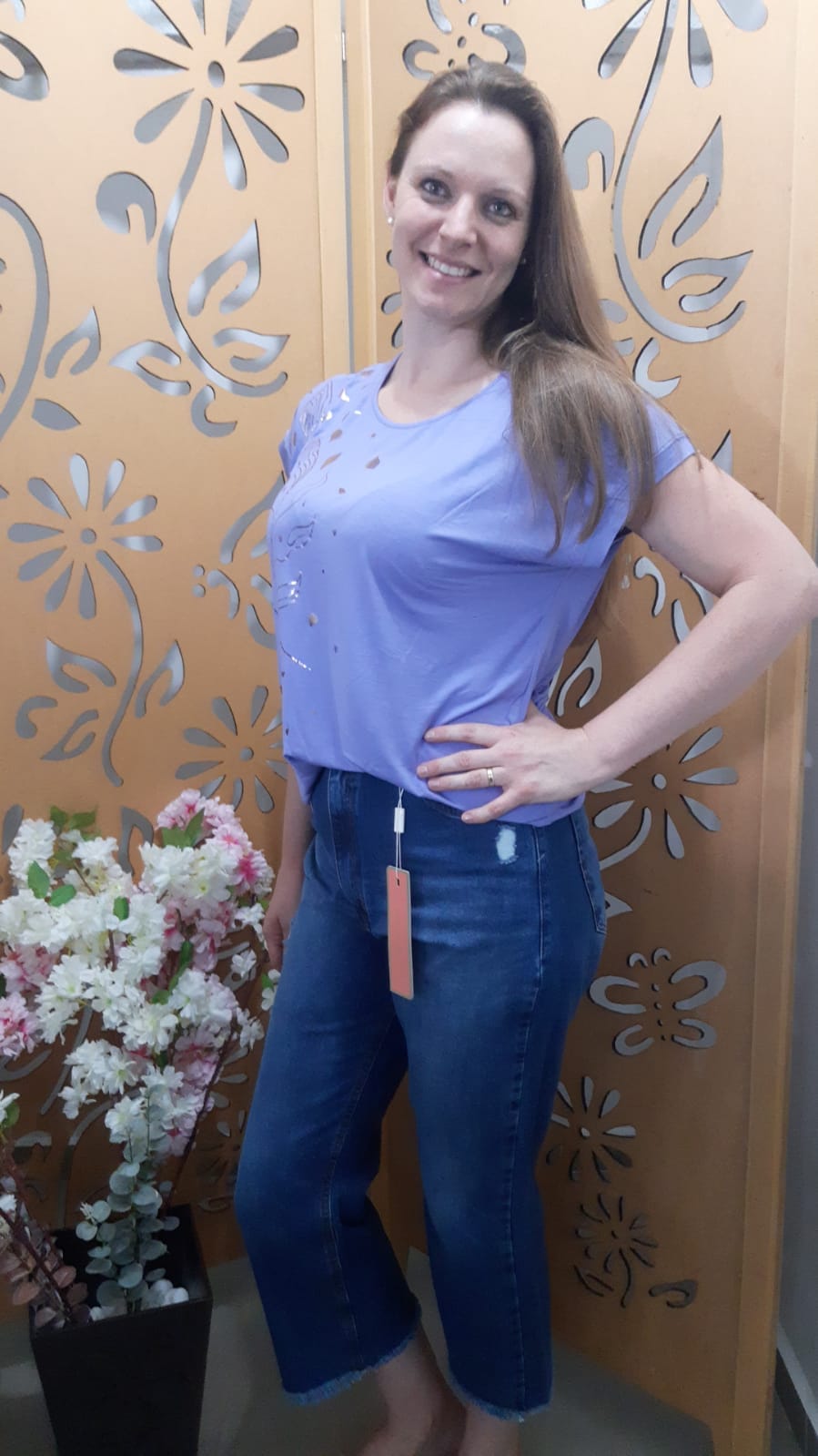 Blusa feminina e calça jeans  - DaCidadeShop