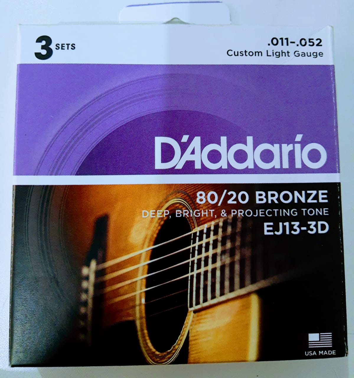 D'Addario Violão Aço EJ13-3D 3 Sets 011-052 - DaCidadeShop