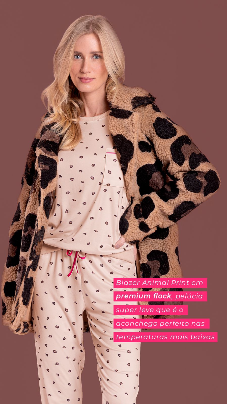 Pijama Feminino e Blazer Animal  - DaCidadeShop