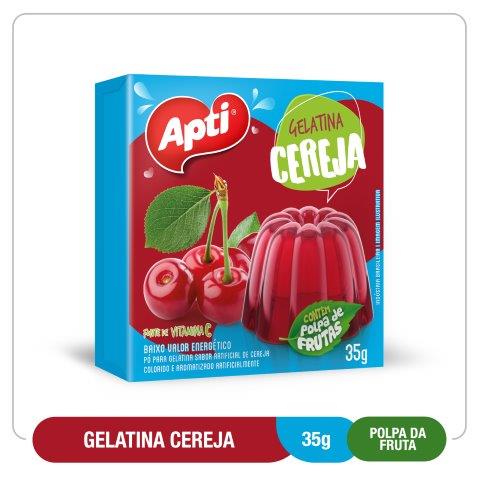 Gelatina cereja 35 gramas Apti - DaCidadeShop