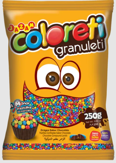 CONFEITO PASTILHA MINI COLORETI 250G - DaCidadeShop