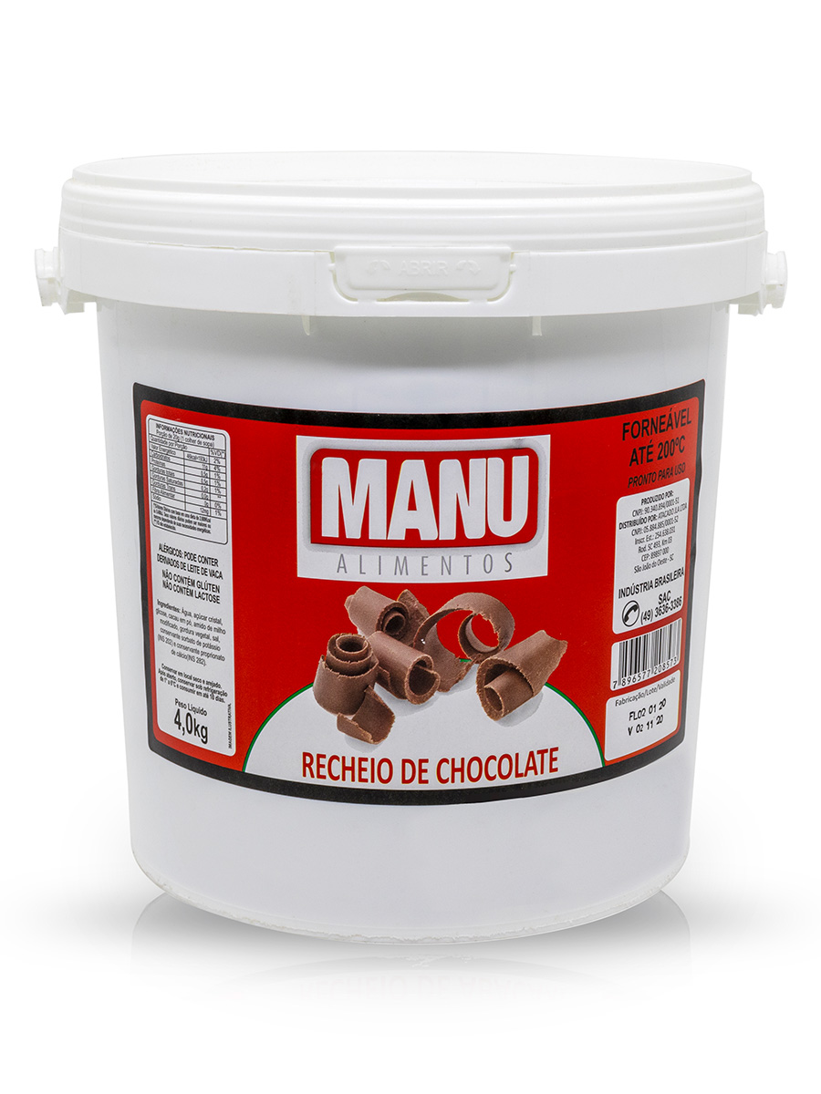 RECHEIO DE CHOCOLATE MANU ALIMENTOS 4.O KG - DaCidadeShop